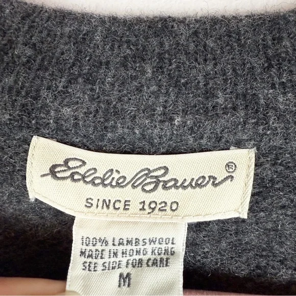 (2) Bundle Vintage Eddie Bauer Wool Fair Isle Cardigan Sweater Size Medium - Picture 7 of 15